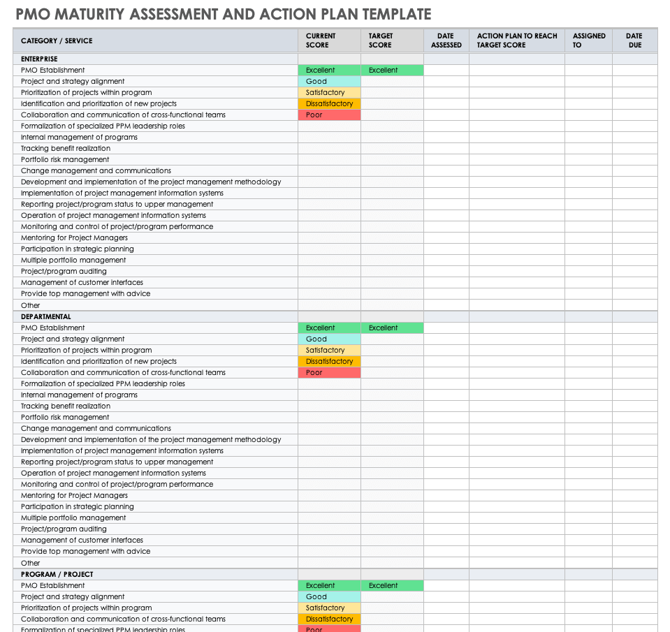 Pmo Templates Excel