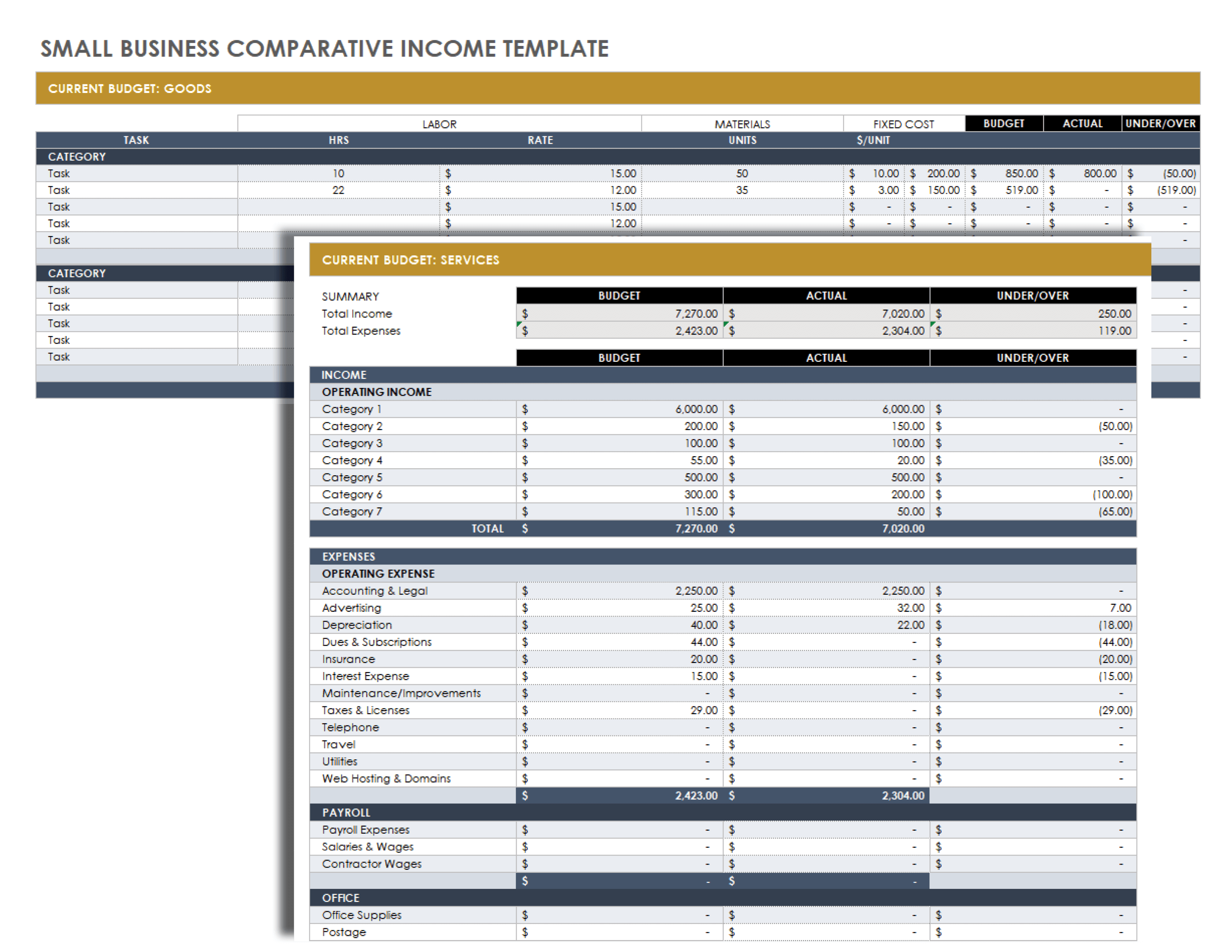 Income Statement Template, Free Download