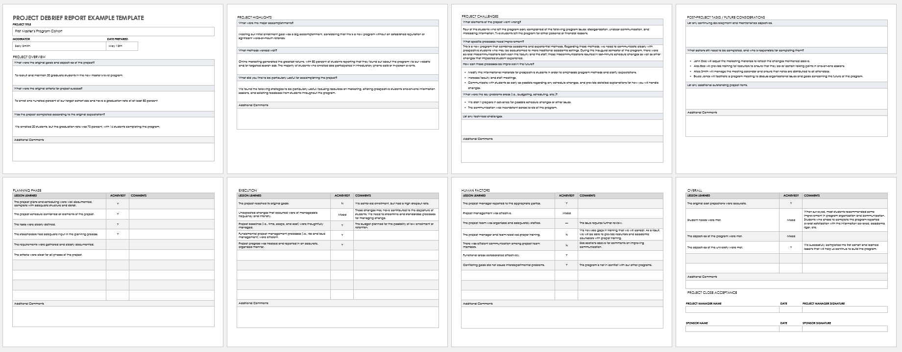 Project Debriefing Template