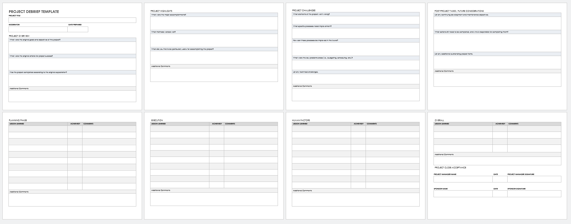 Project Debriefing Template