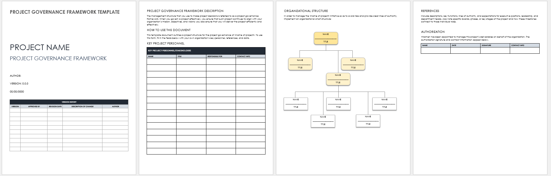 Free Project Governance Templates Smartsheet