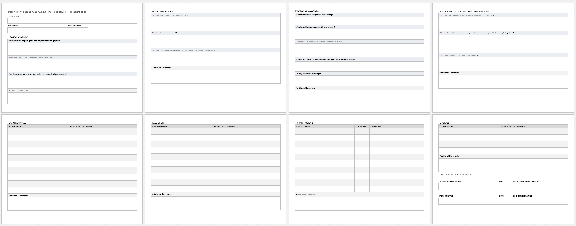 Project Debrief Template