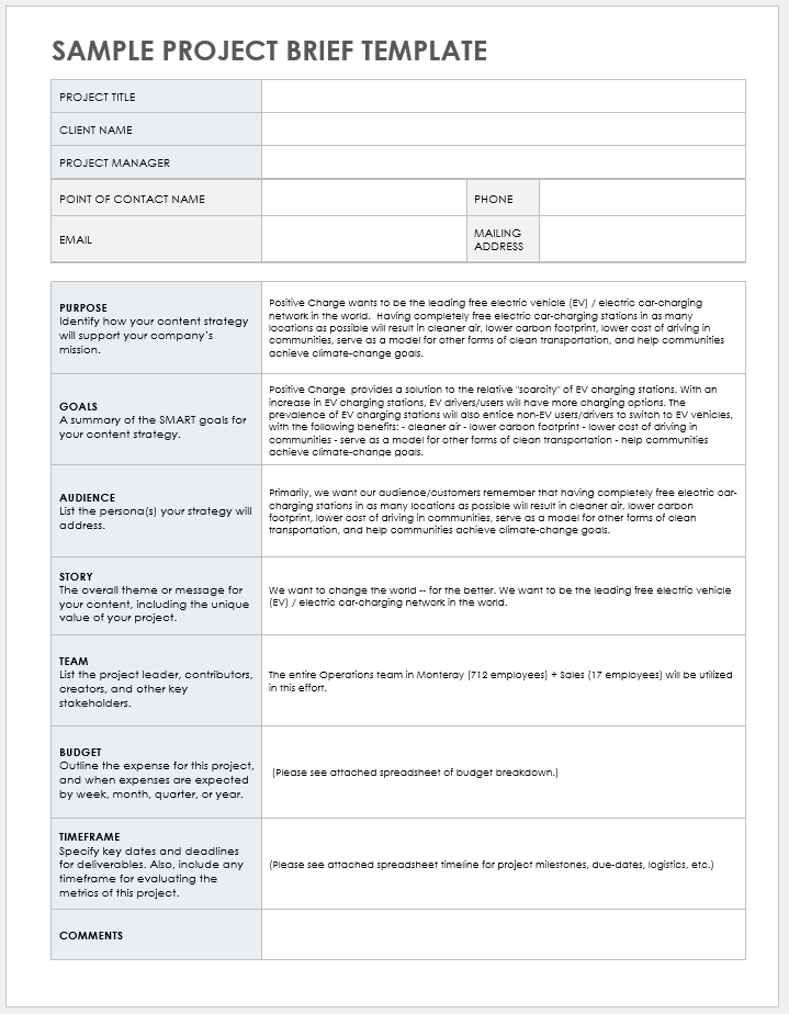 Project Brief Template Microsoft Word Free Word Template