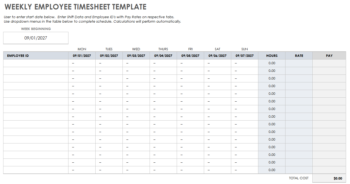 construction timesheet template excel