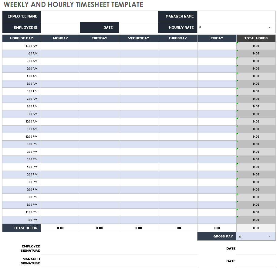 basic weekly time card