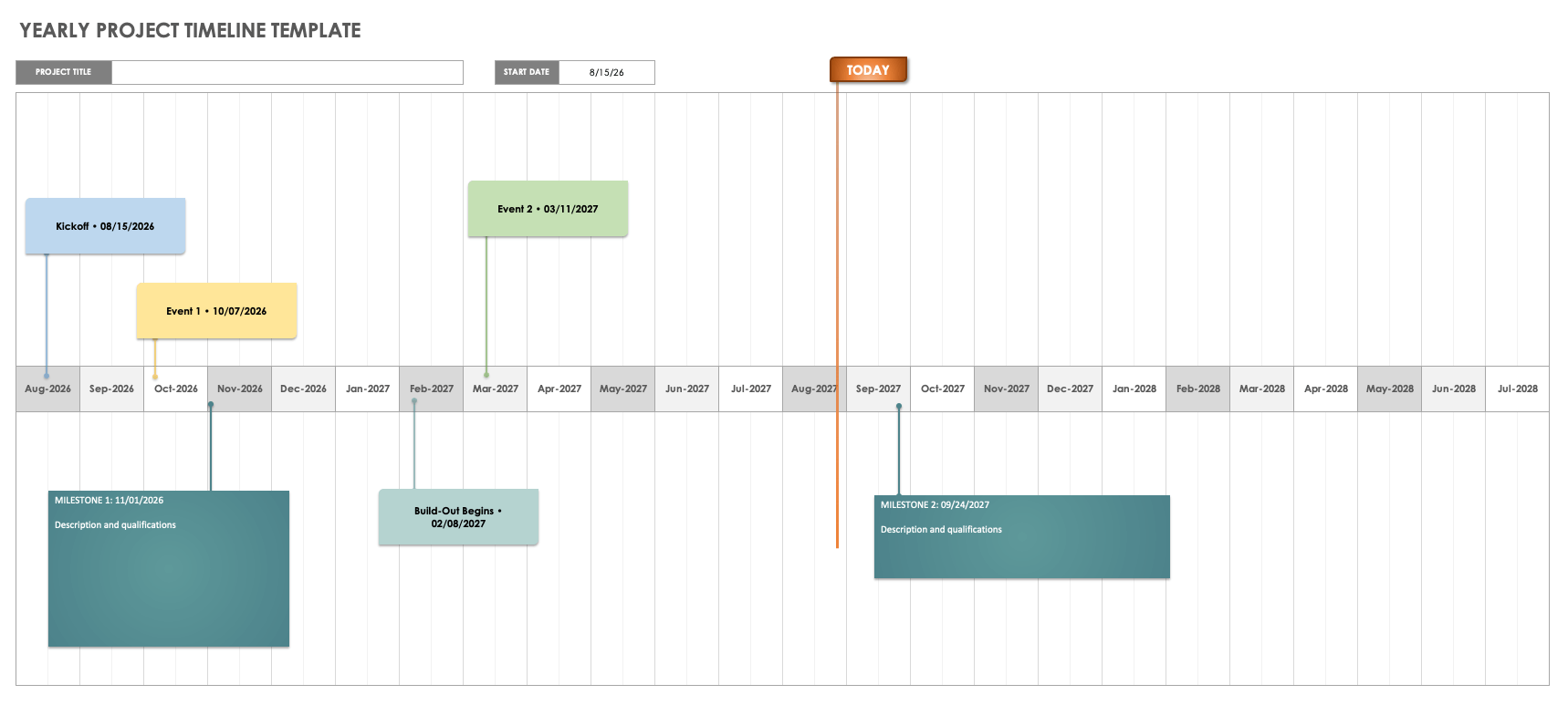 excel timelines template