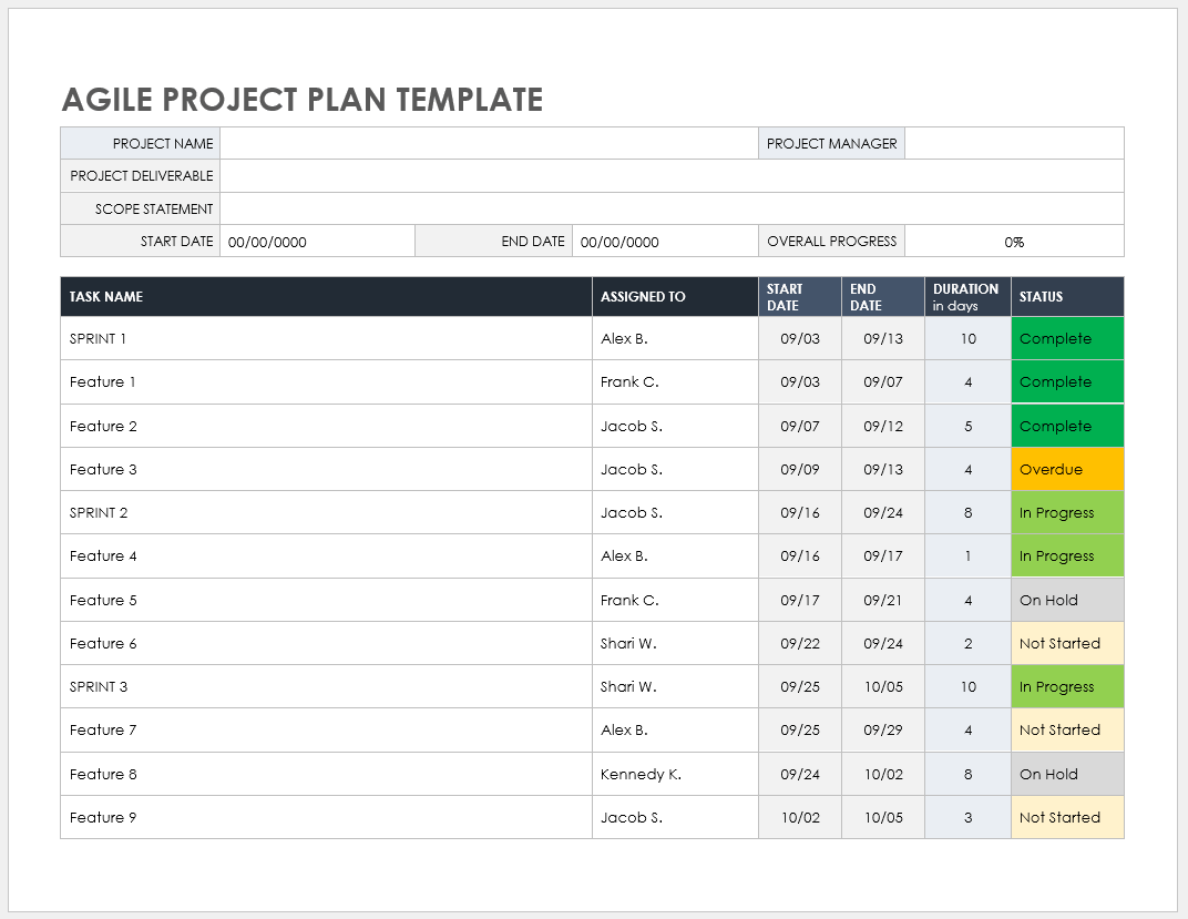 Google Docs Project Plan Template