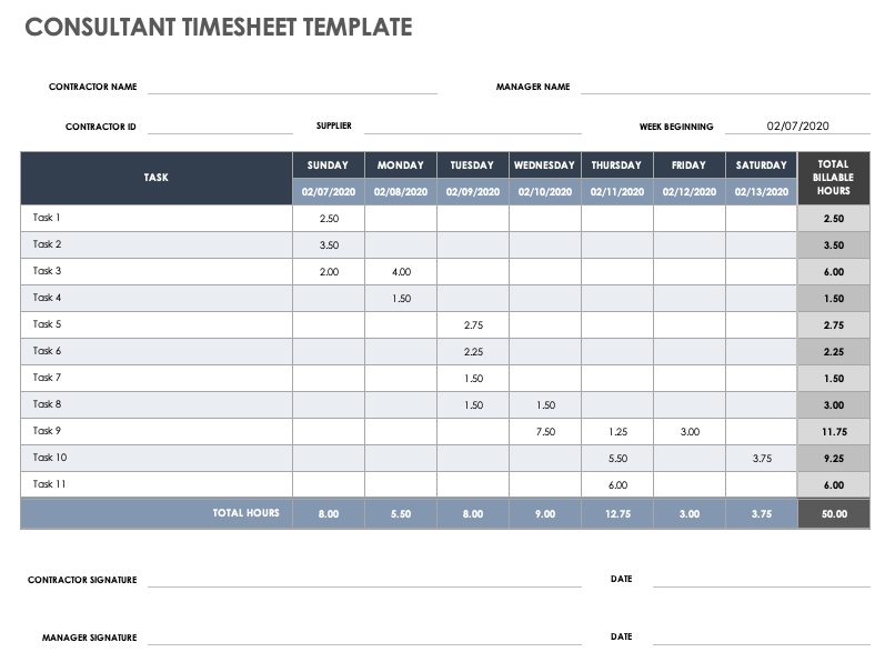 excel timecard template