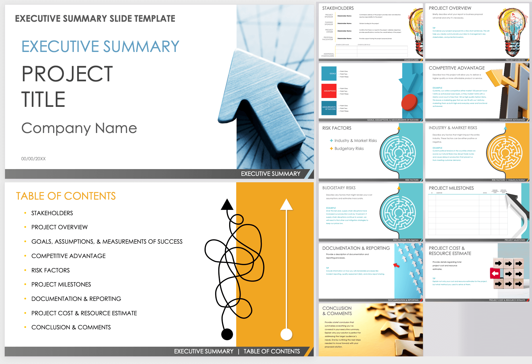 Competitor Analysis Executive Summary PowerPoint Template