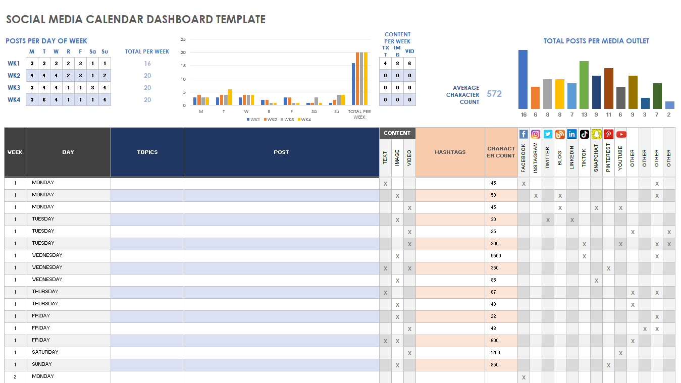 Free Google Sheets Social Media Calendars Smartsheet