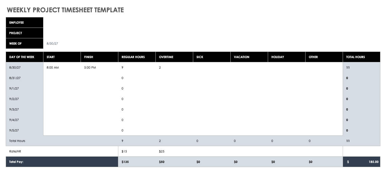 automated timesheet excel template