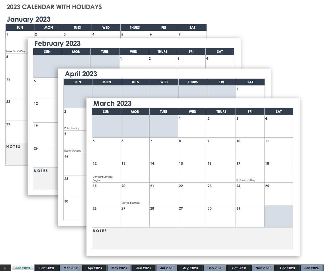 2023 Calendar With Religious Holidays Printable Template Calendar