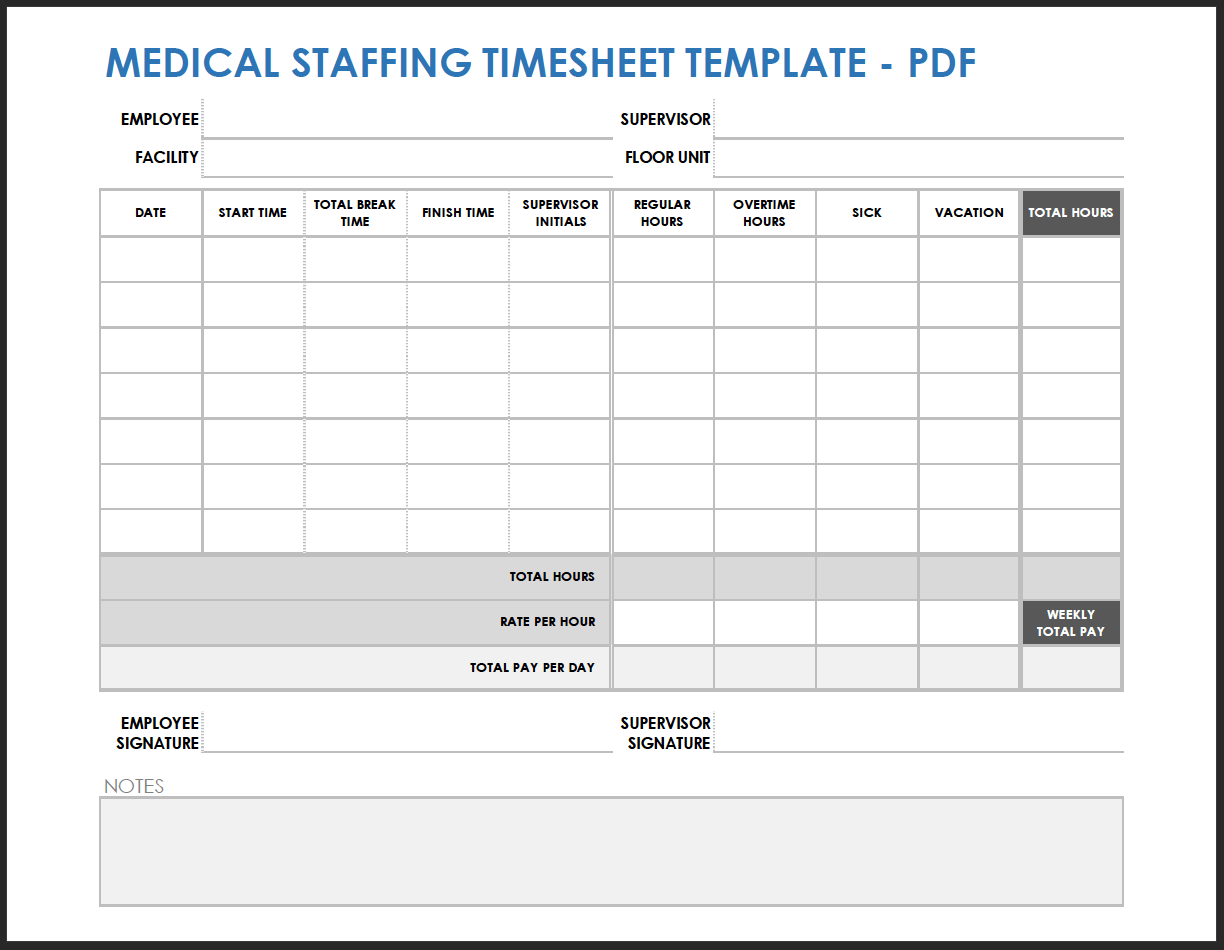 Free PDF Timesheet and Time Card Templates Smartsheet