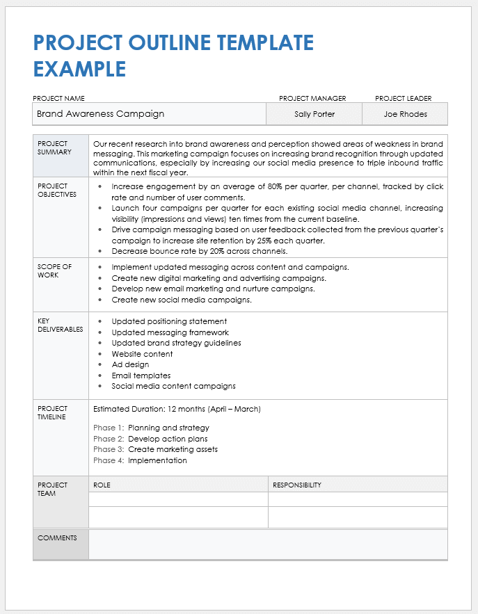 How Do You Write A Project Outline