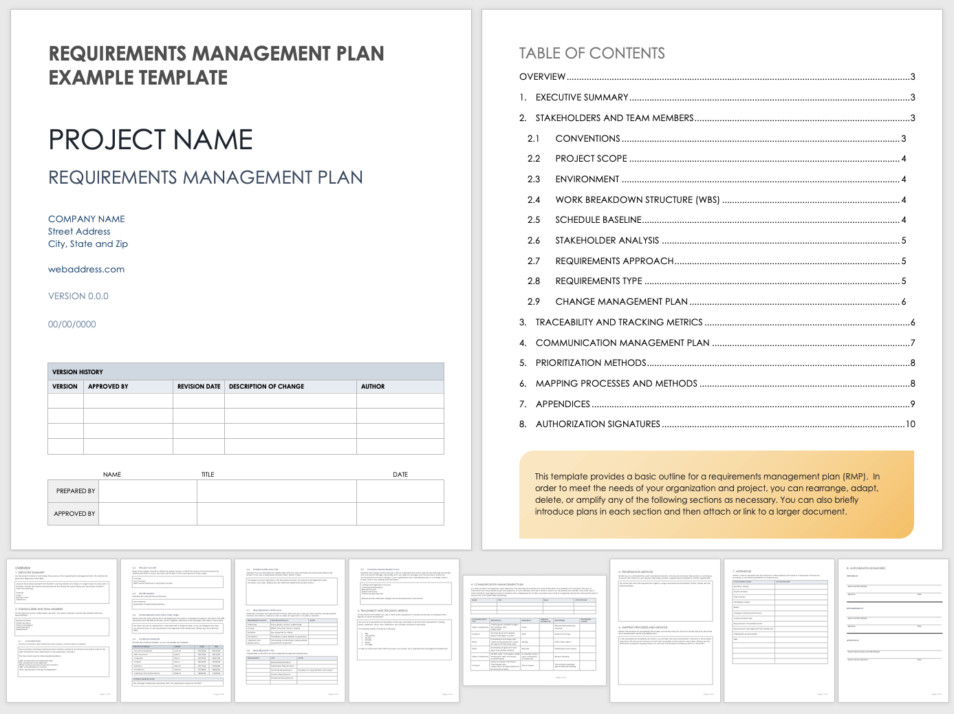 Requirements Management Plan Template 3181