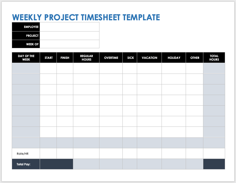 blank printable timesheets