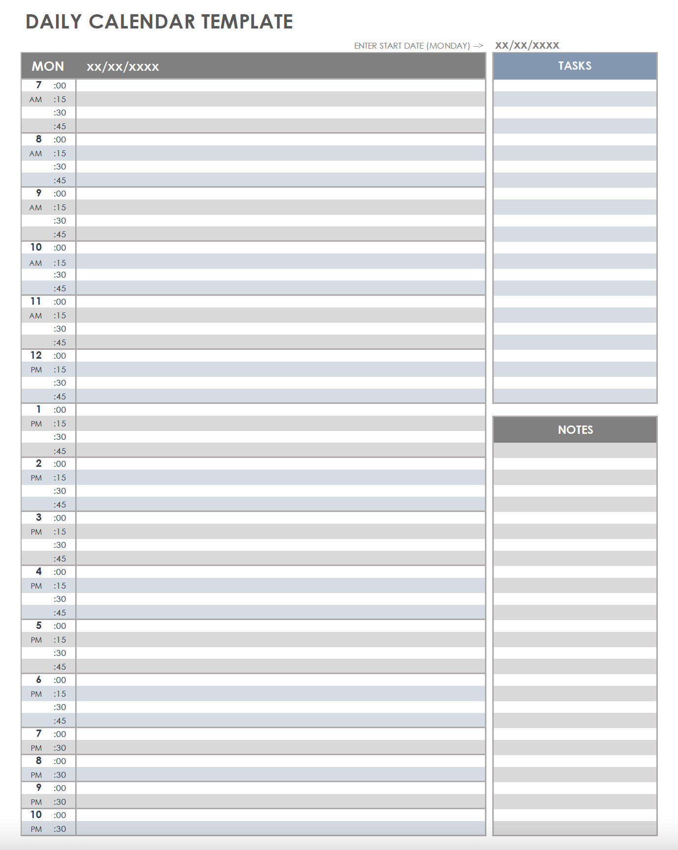 free daily schedule template pdf