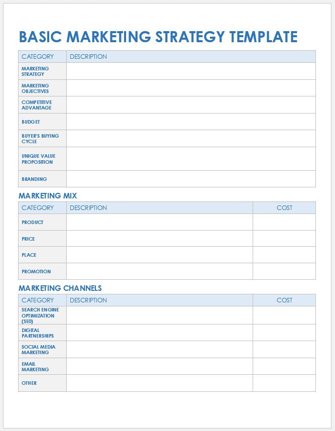 Free Marketing Strategy Templates Smartsheet – NBKomputer