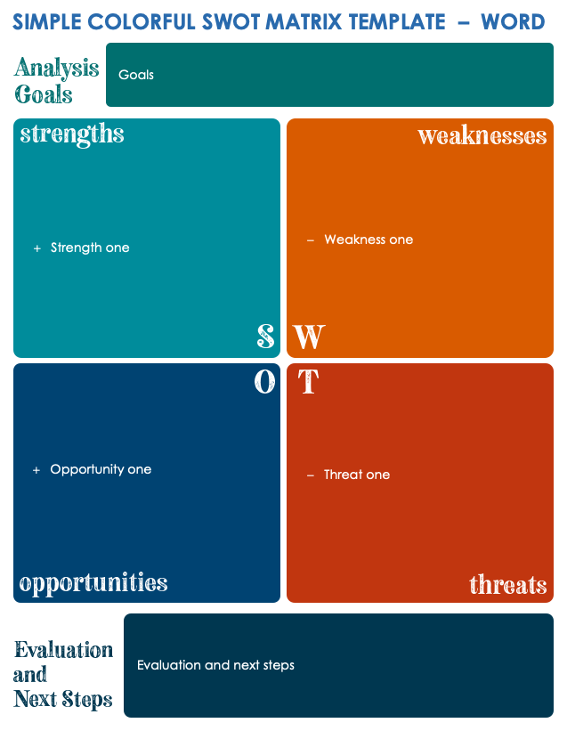 Free Microsoft Word Swot Analysis Templates Smartsheet 6605