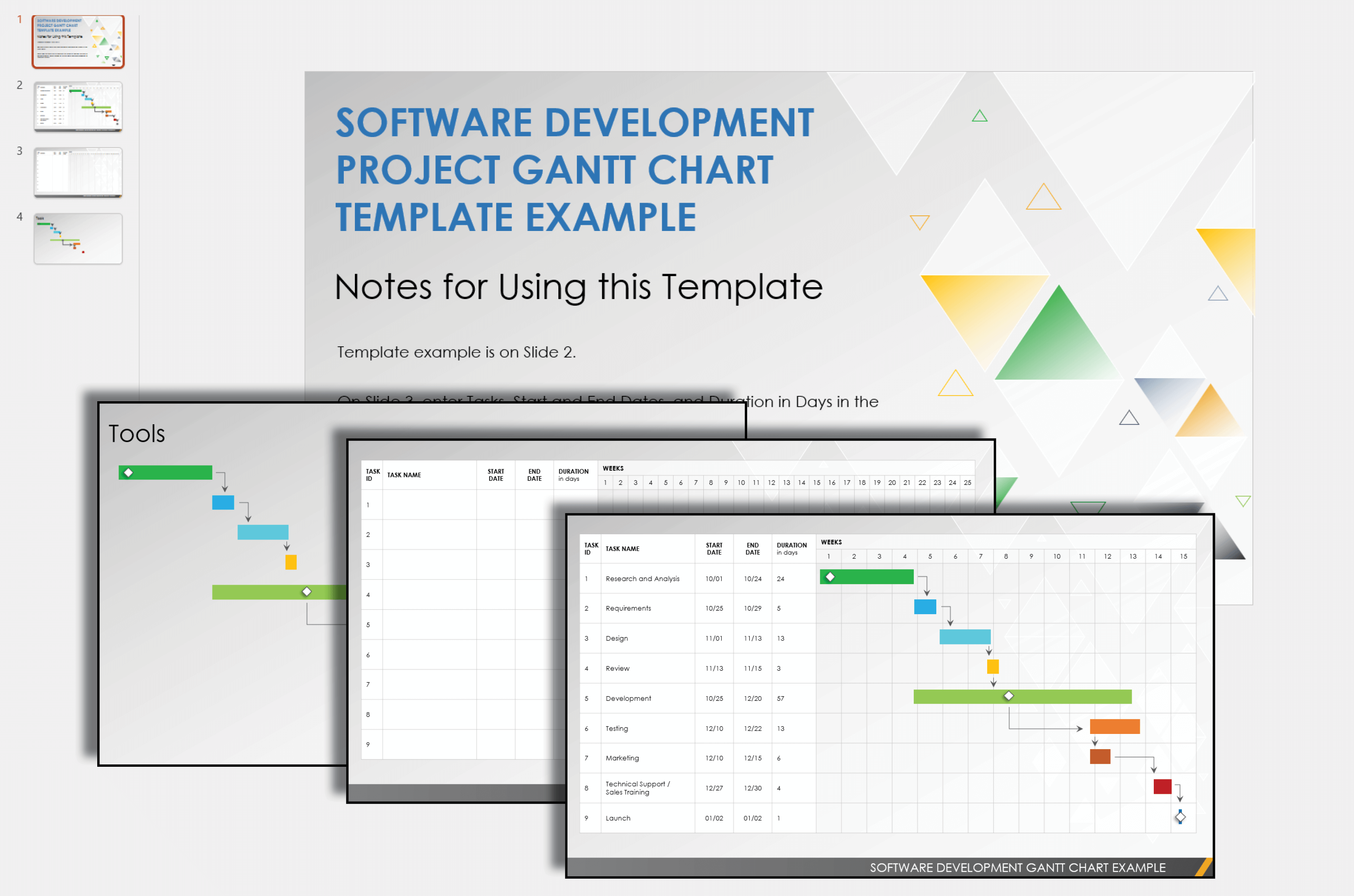 Software Development Project Gantt Chart Template Example