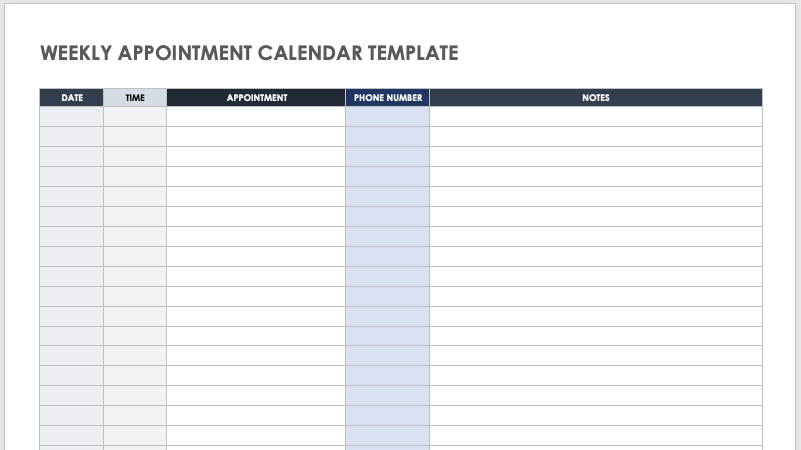 15 Free Weekly Calendar Templates