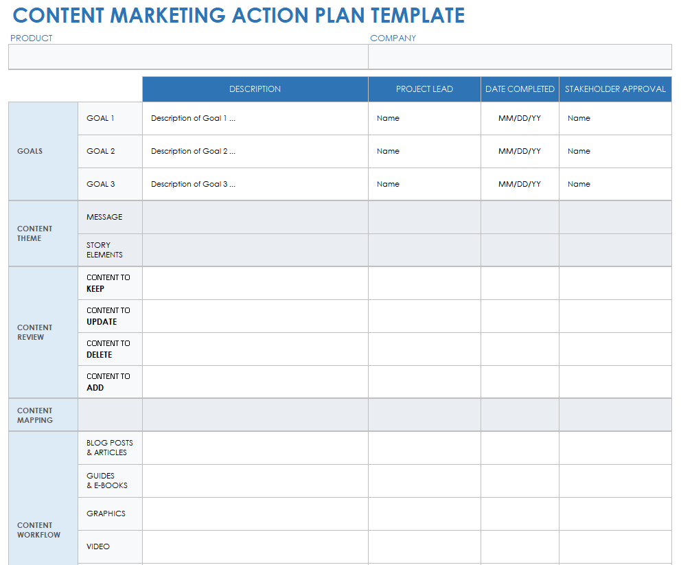 Free Marketing Action Plan Templates | Smartsheet