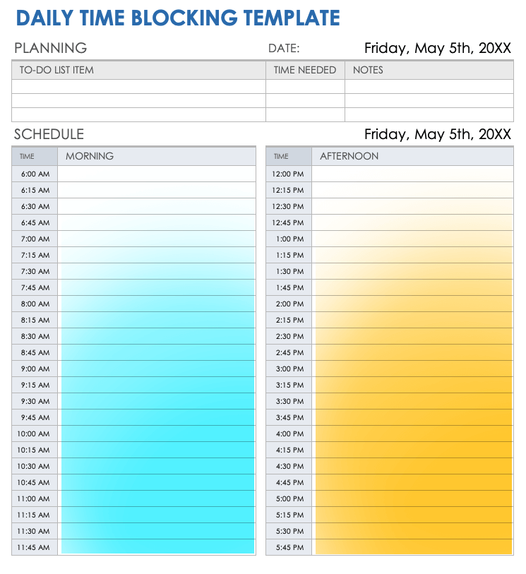 Printable Weekly Time Blocking Template Printable Free