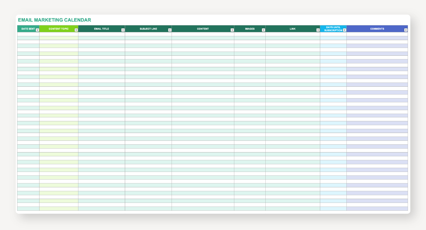 excel email template