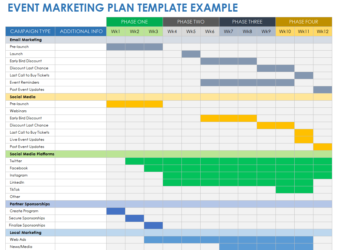 Event Marketing Plan Template Excel