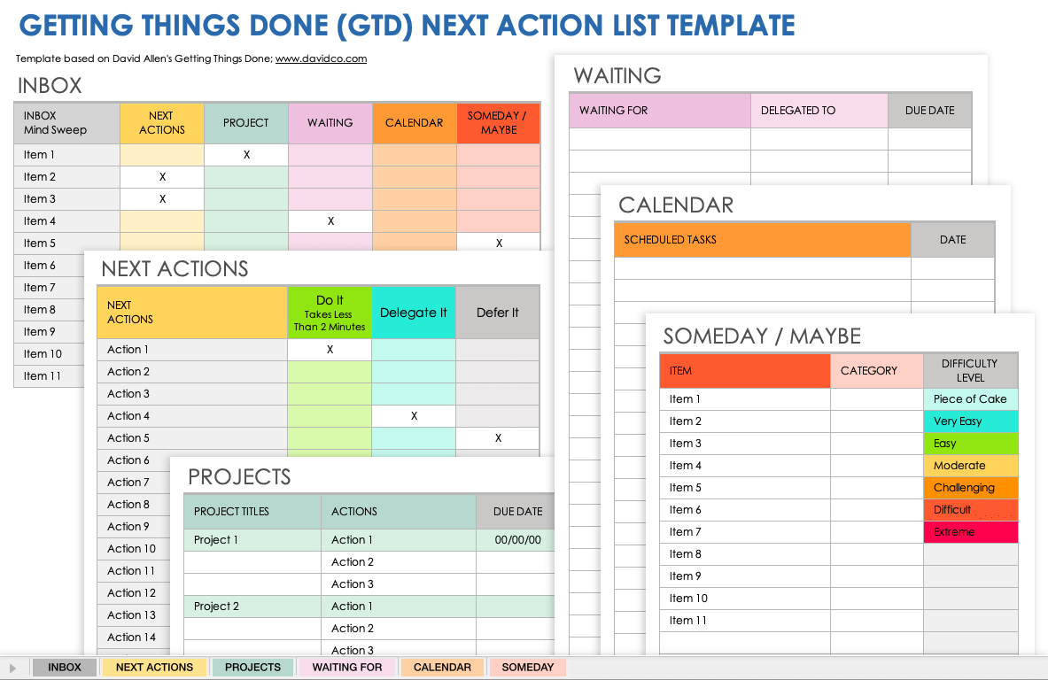 10 Gtd Excel Template Excel Templates Hot Sex Picture