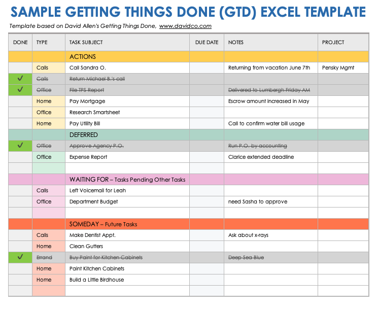 GTD Template