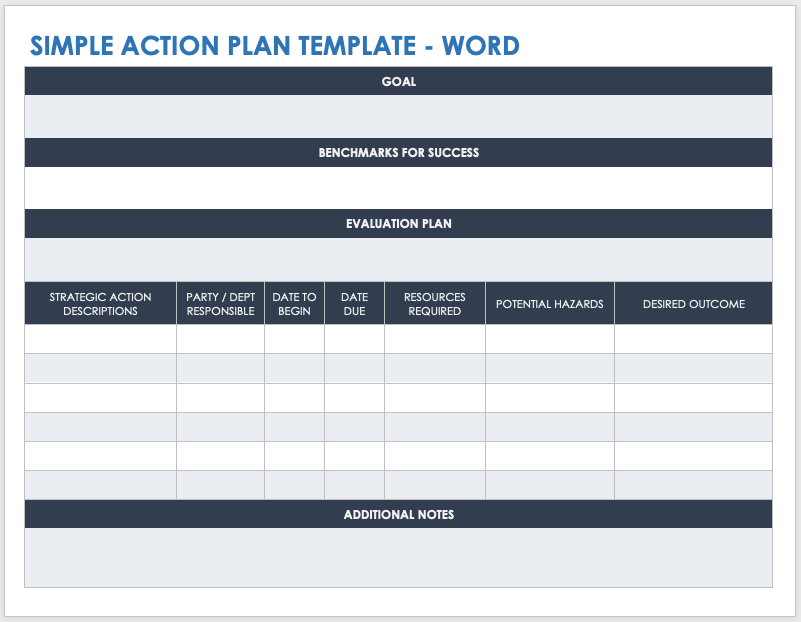 Free Microsoft Word Action Plan Templates | Smartsheet