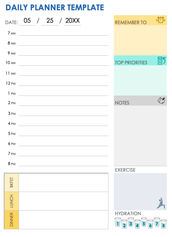 Free daily planner templates to customize