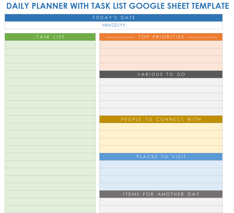 Free Google Sheets Daily Schedule Templates & Planners Smartsheet