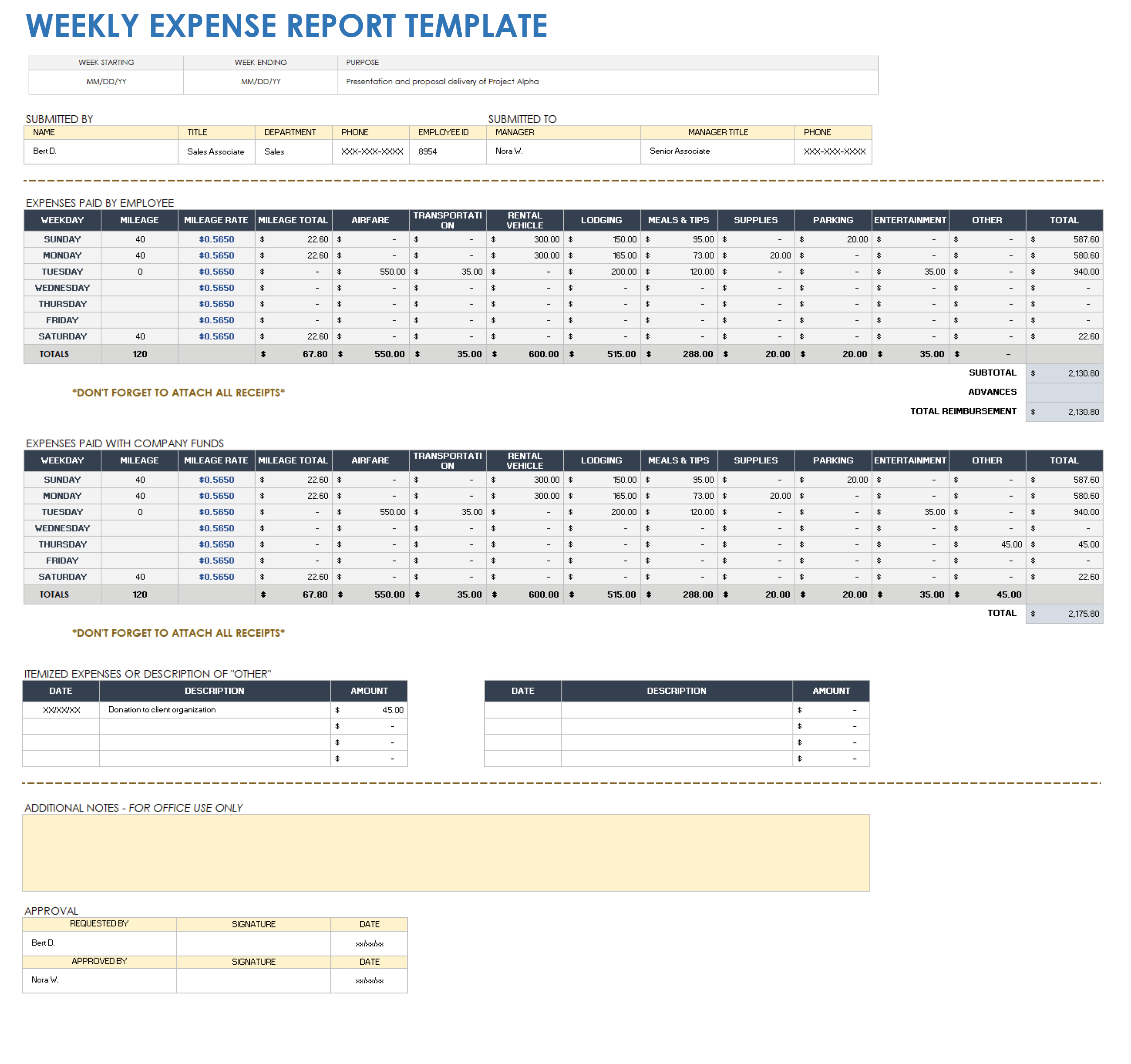 google drive expense report template