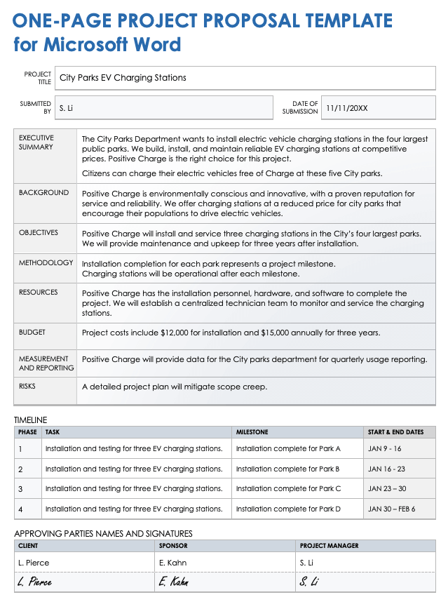 Free Microsoft Word Project Proposal Templates Smartsheet