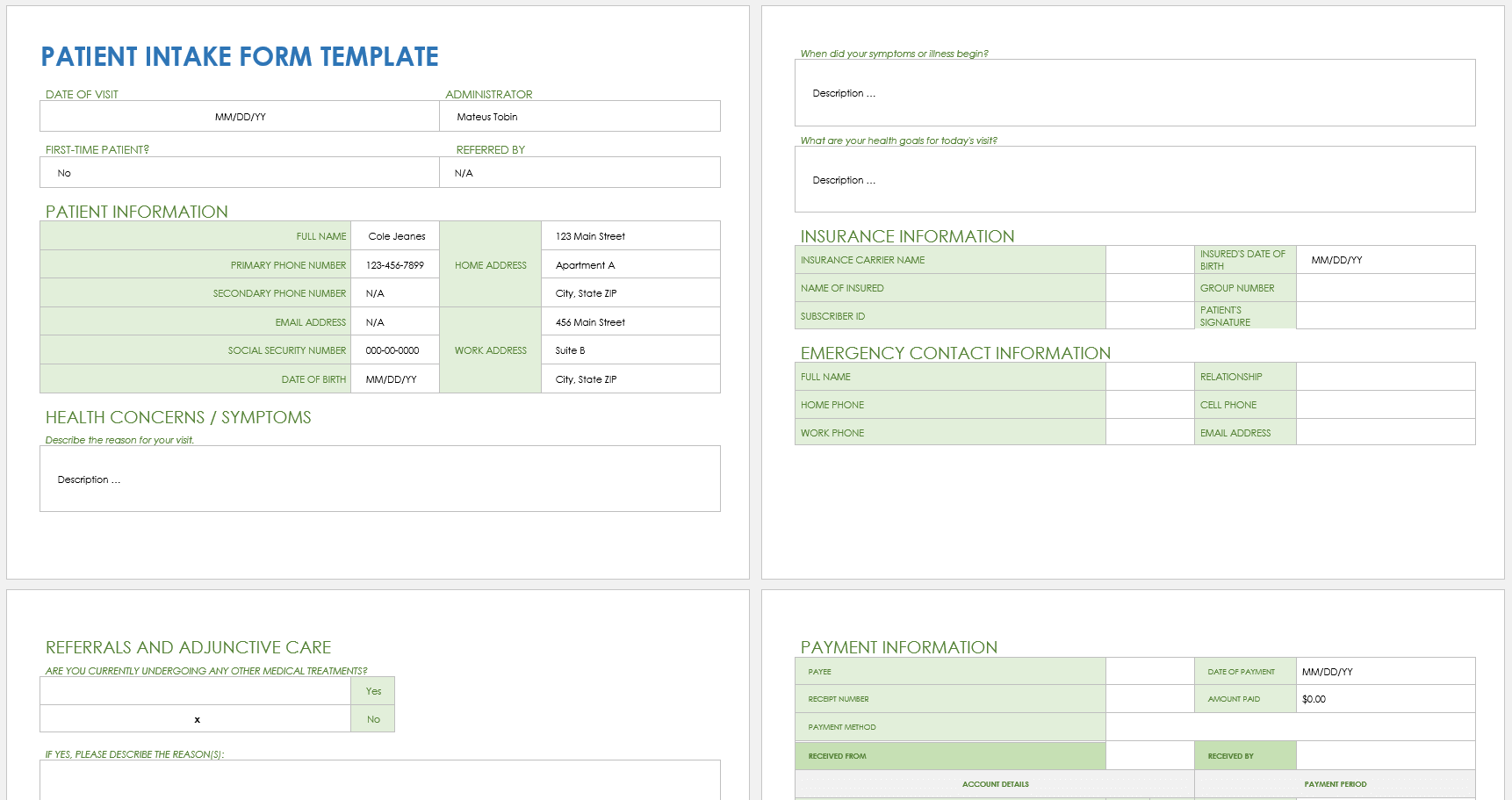 Free Prospective Client Form Template