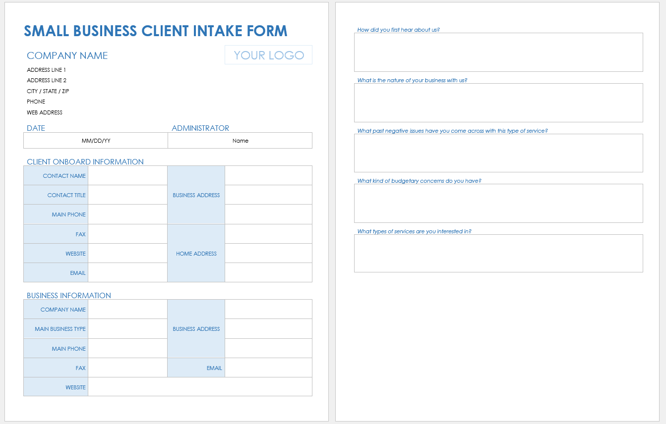 Free Client Intake Forms (35), PDF