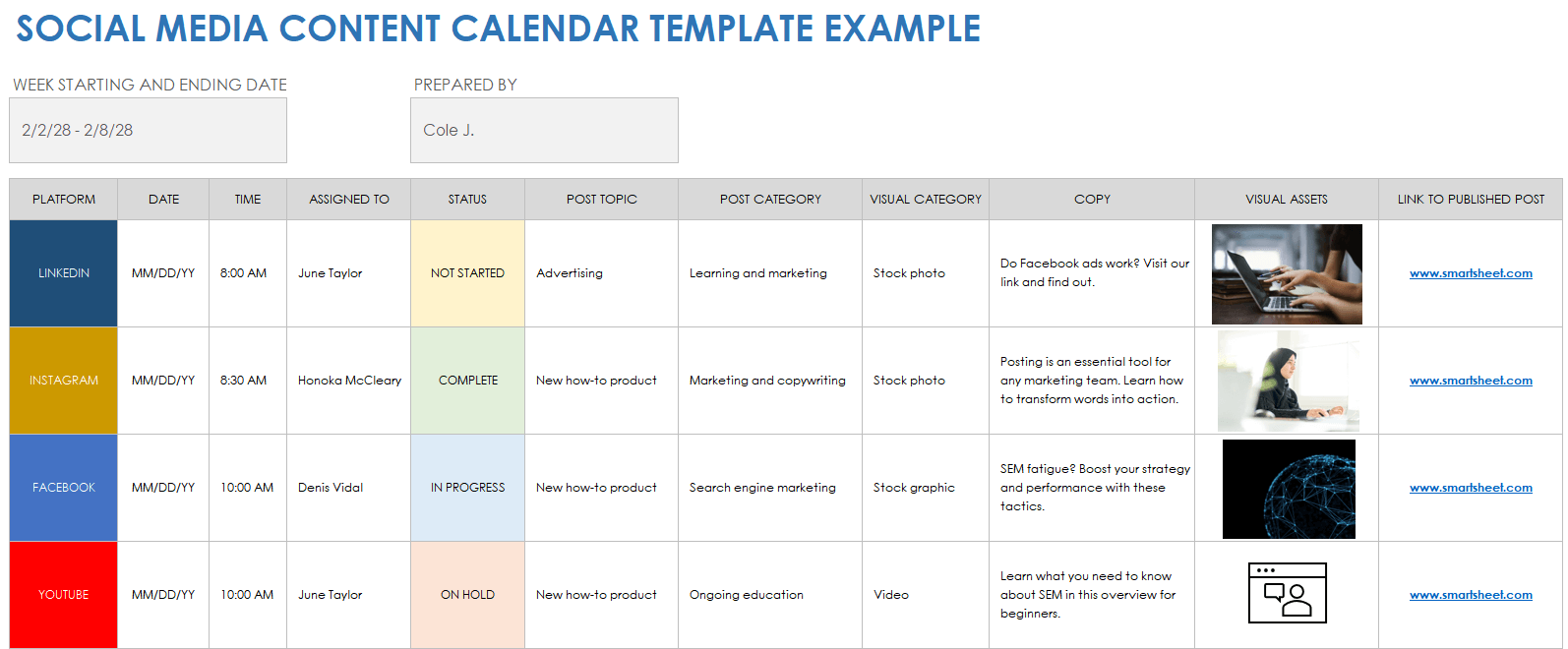 Editorial Calendar