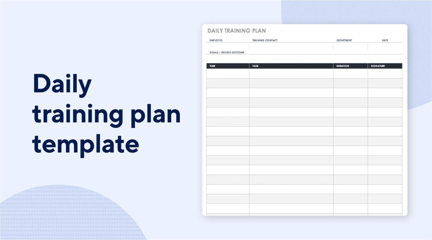 Training Template Excel