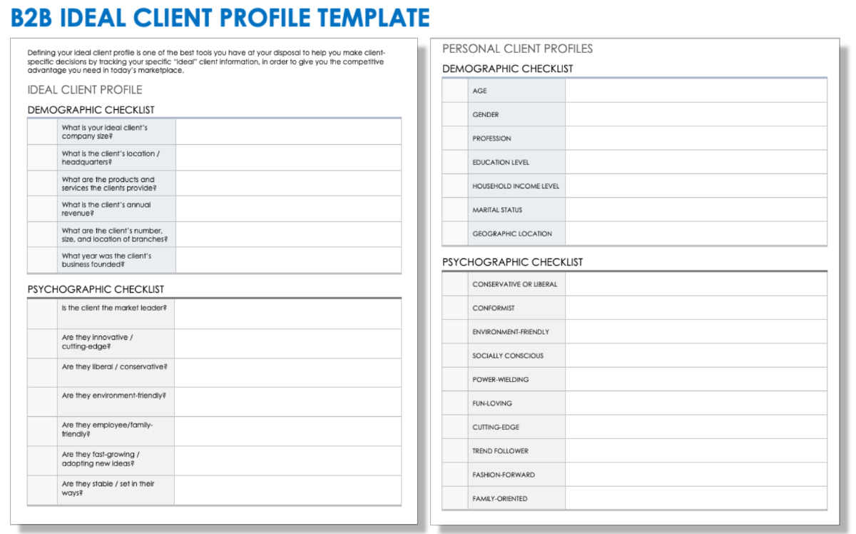 Free and customizable profile templates