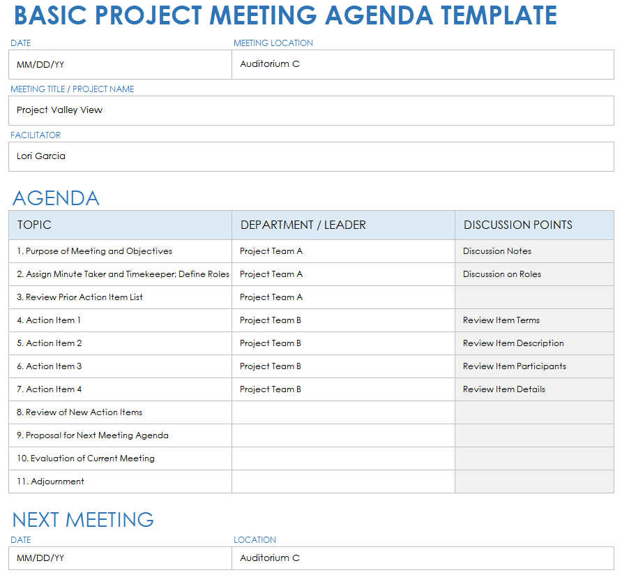 Crafting an Effective Project Status Meeting Agenda Template