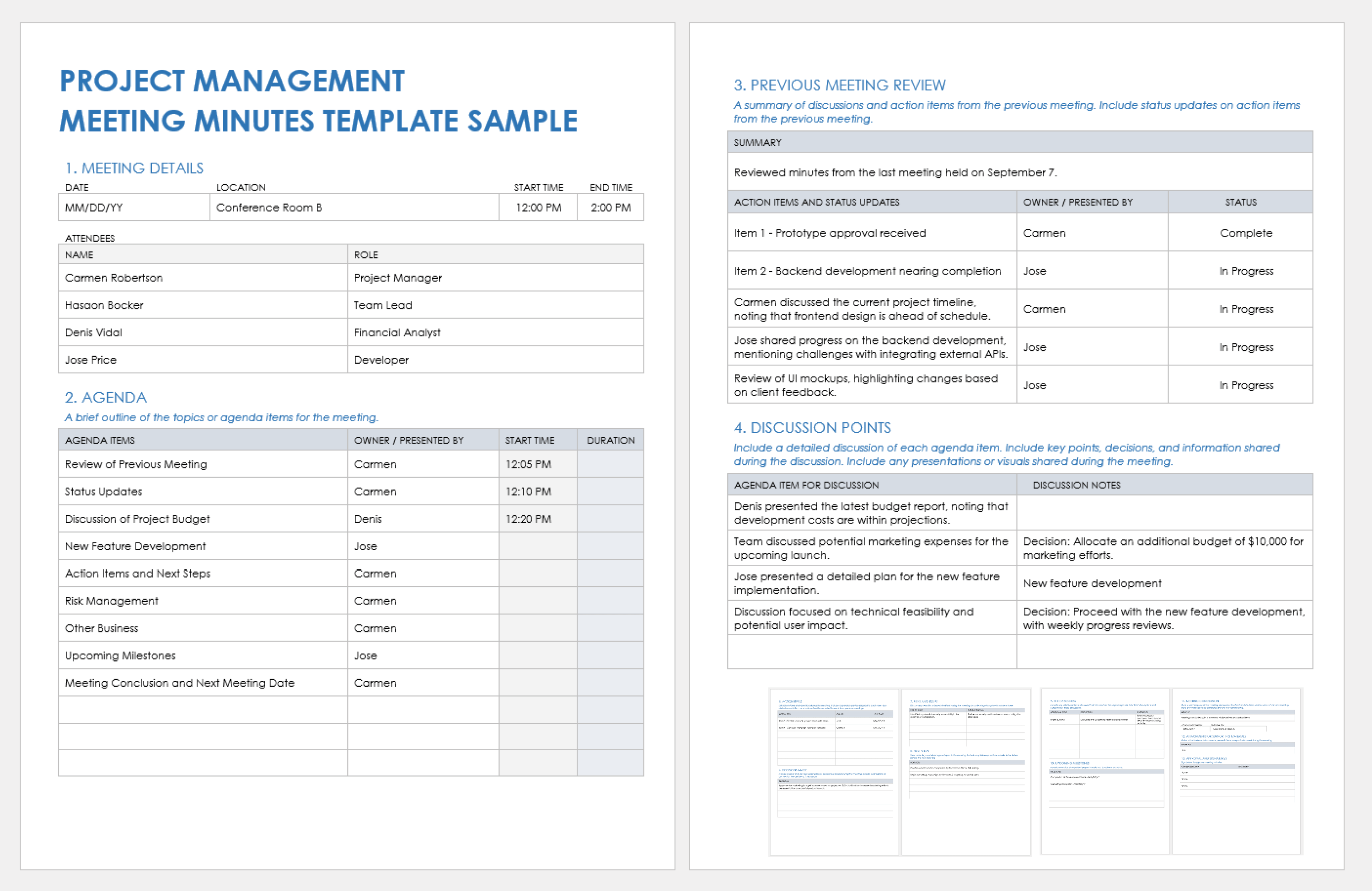 Simple meeting deals minutes template