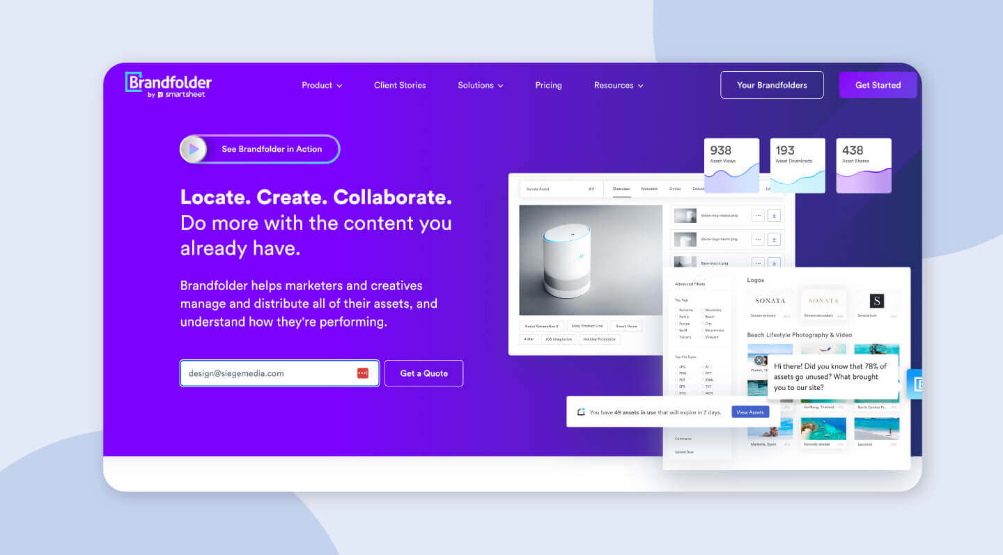 Brandfolder is a top-tier Digital asset management software.