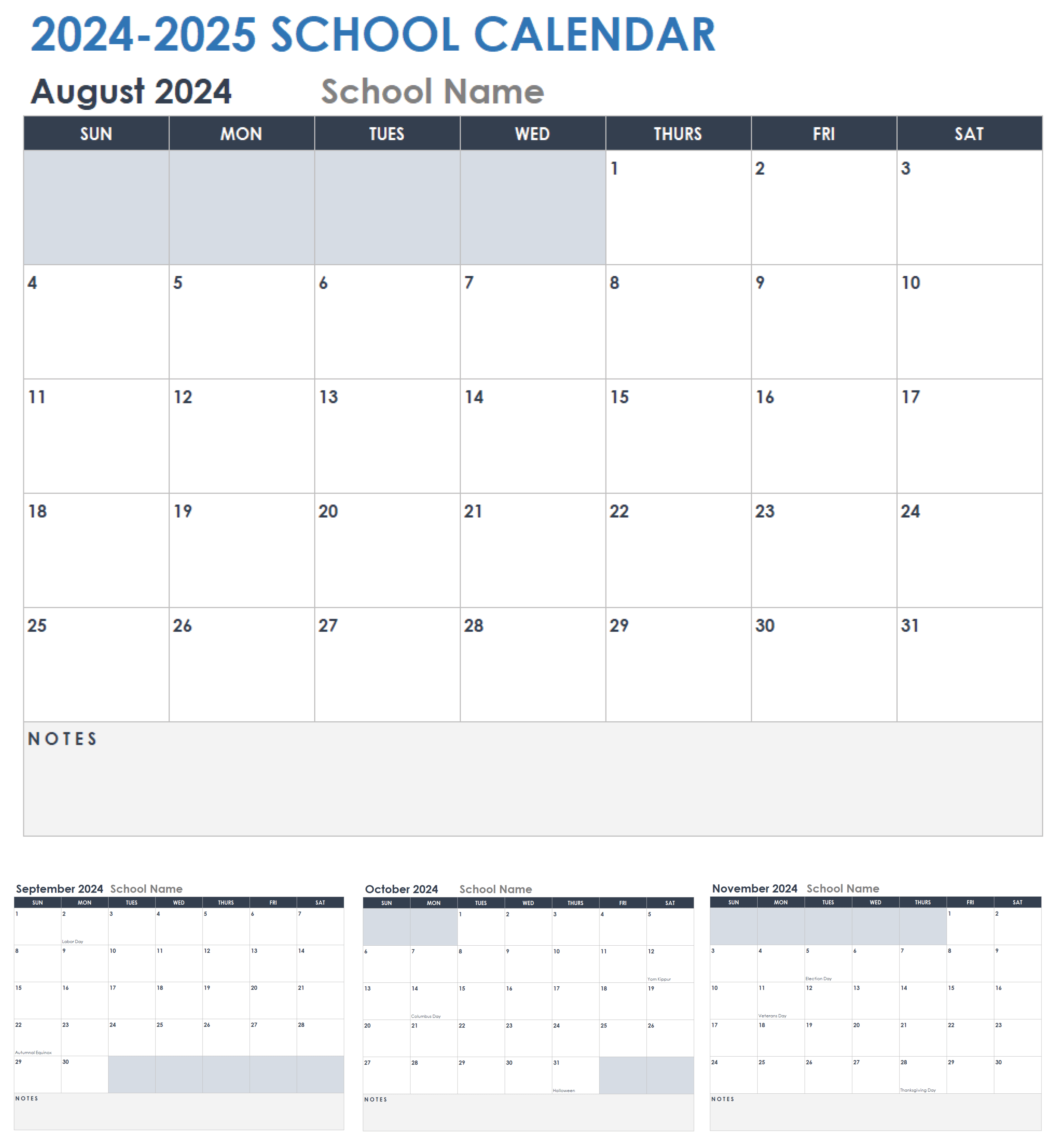 2024 And 2024 School Calendar Template - Vita Aloysia