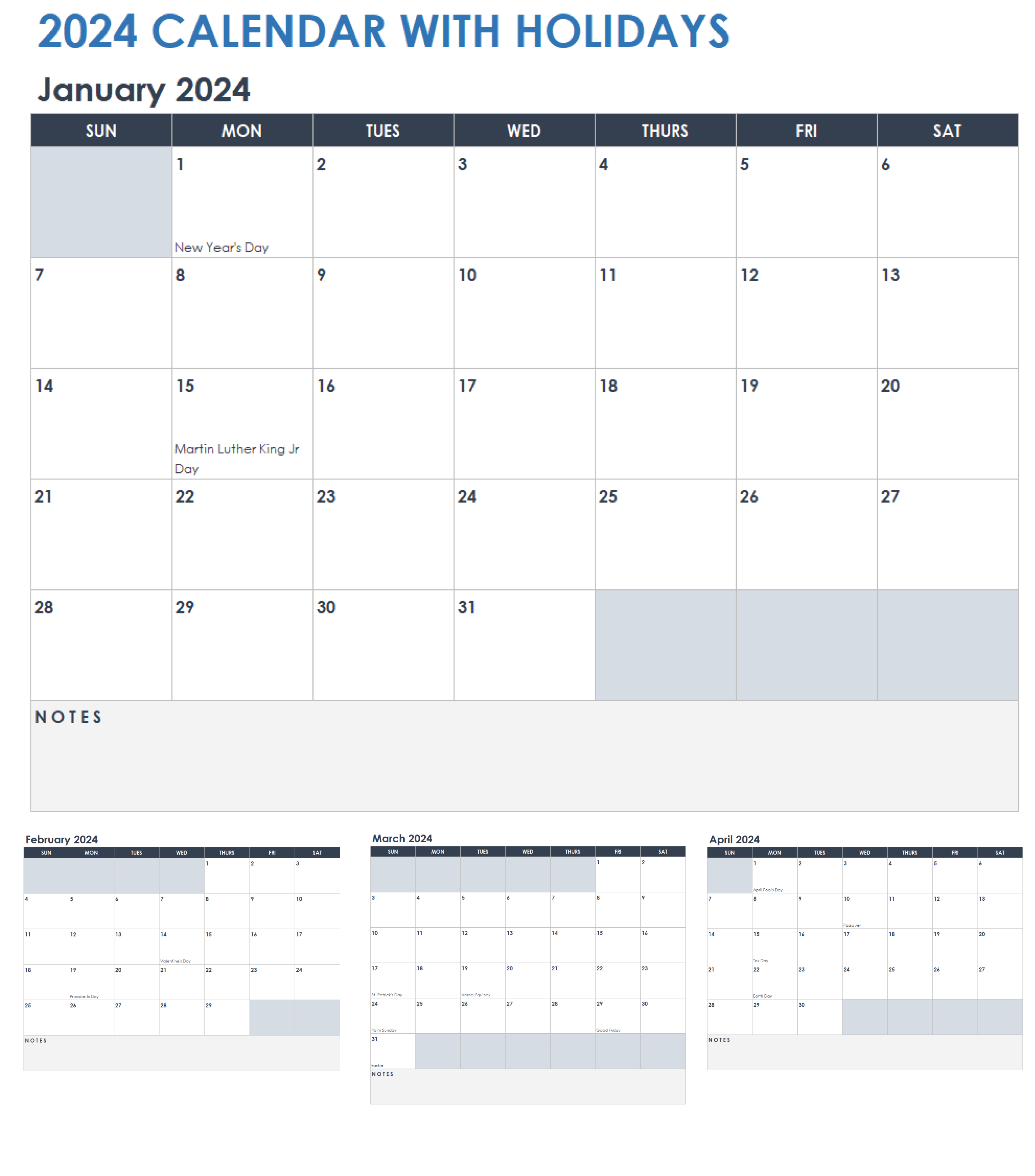 2024 Holiday Calendar Excel Sheets Login Printable Monthly Calendar 2024