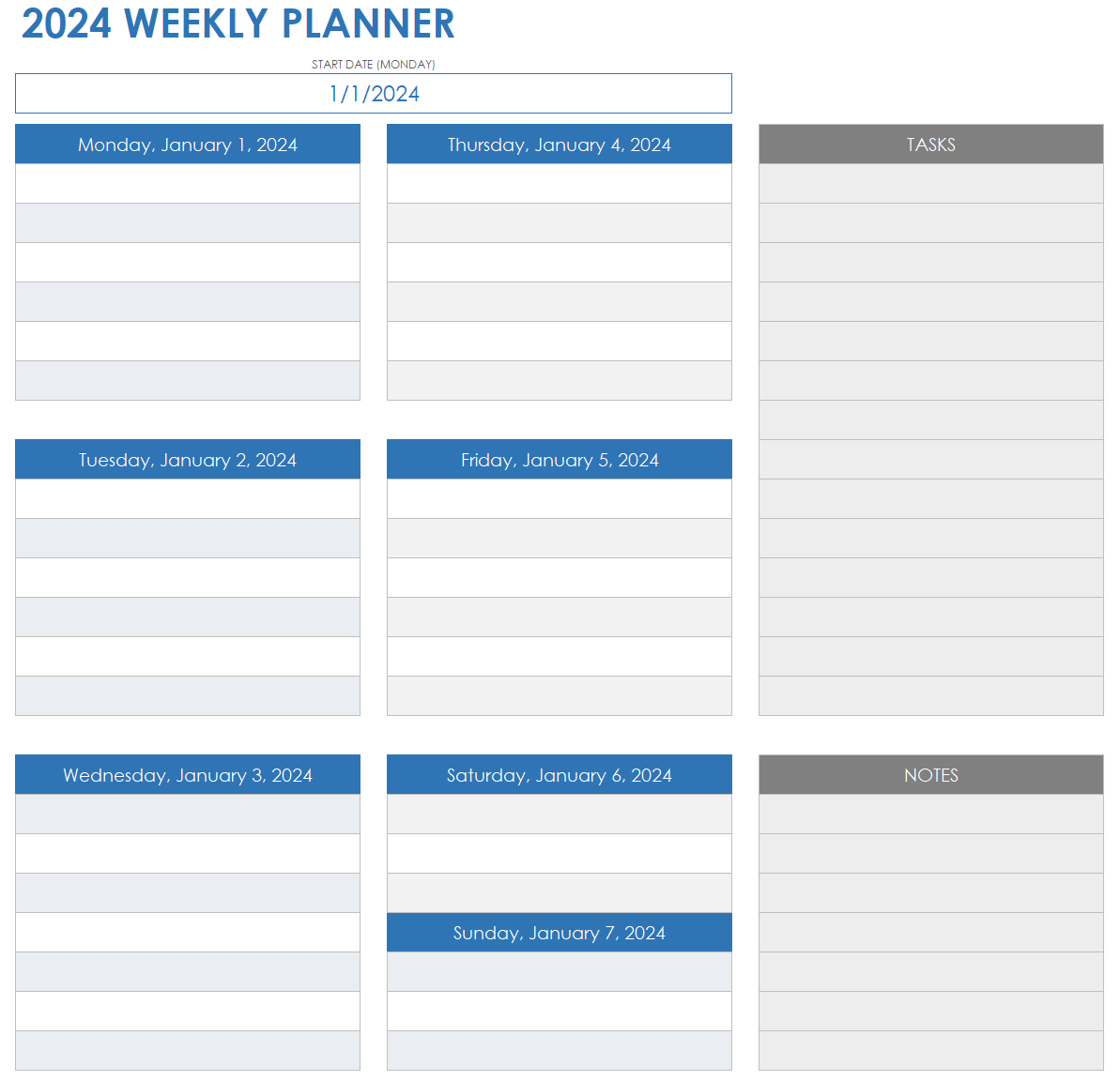 project planner excel template free