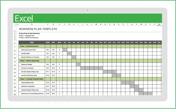 project management plan template excel