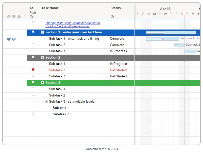 project with gantt timeline template