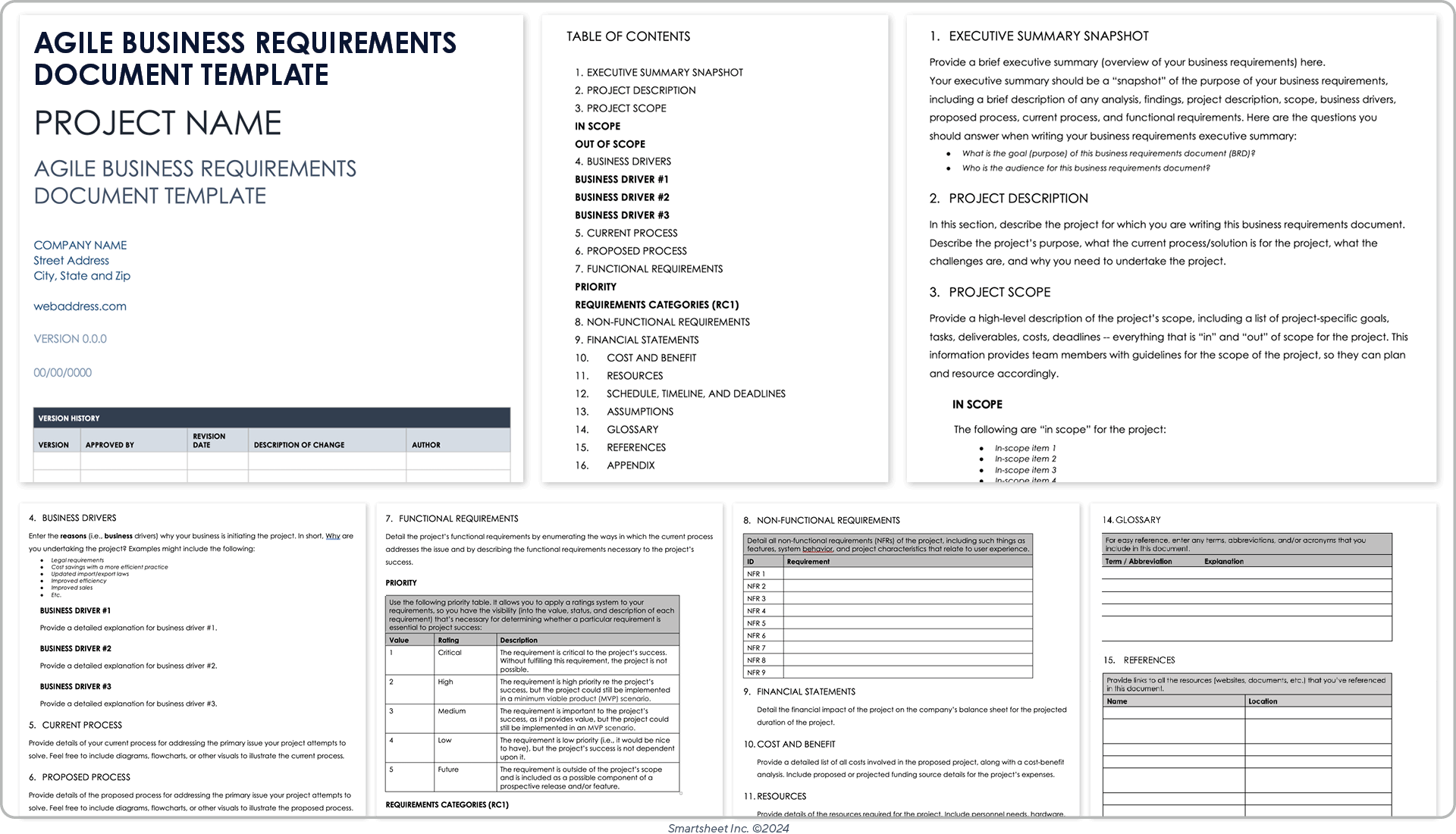 Agile business requirements document template